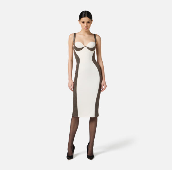 Elisabetta Franchi Kleid aus leichtem Crêpe mit Python-Details
