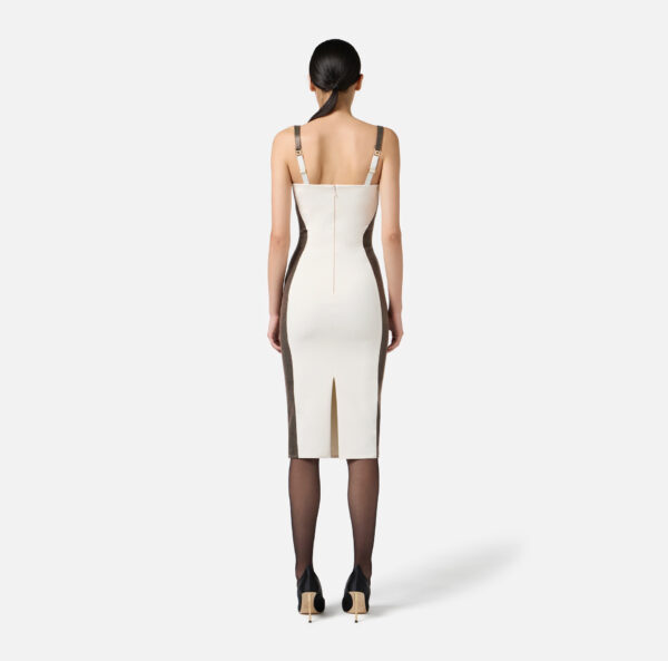 Elisabetta Franchi Kleid aus leichtem Crêpe mit Python-Details – Bild 4