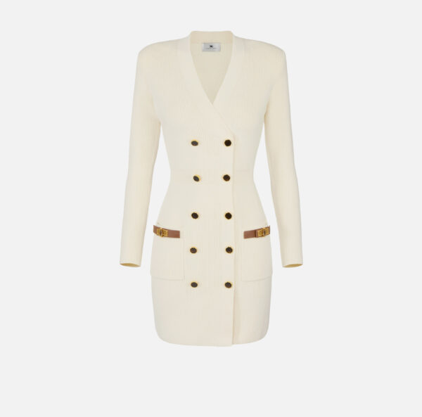 Elisabetta Franchi Mini-Strickkleid mit Schmuckverzierungen – Bild 4
