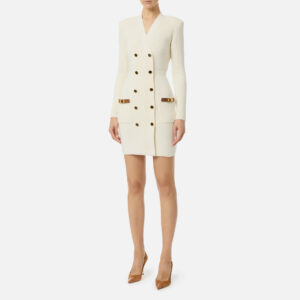 Elisabetta Franchi Mini-Strickkleid mit Schmuckverzierungen