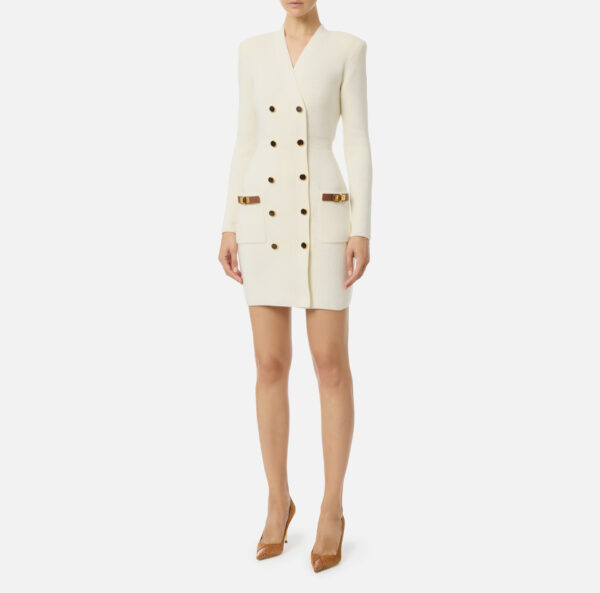 Elisabetta Franchi Mini-Strickkleid mit Schmuckverzierungen