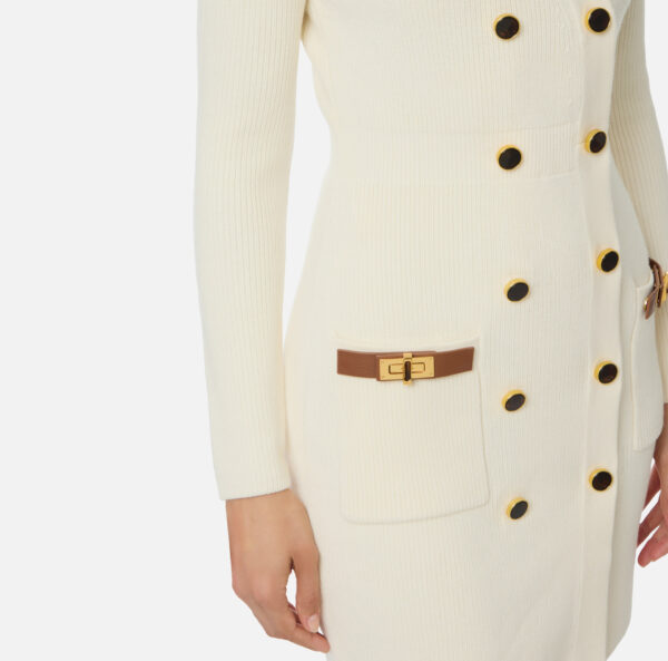 Elisabetta Franchi Mini-Strickkleid mit Schmuckverzierungen – Bild 2