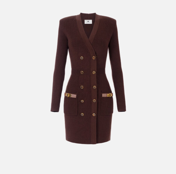 Elisabetta Franchi Mini-Strickkleid mit Schmuckverzierungen – Bild 5