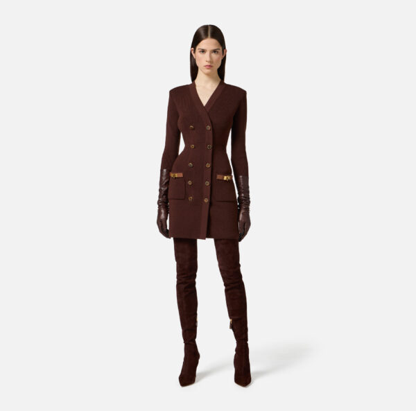 Elisabetta Franchi Mini-Strickkleid mit Schmuckverzierungen