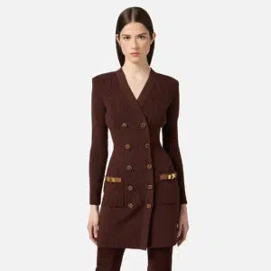 Elisabetta Franchi Mini-Strickkleid mit Schmuckverzierungen 6 AM04S56E2_EA3 AM04S56E2 EA3 4 D