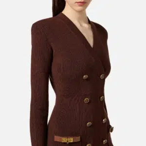 Elisabetta Franchi Mini-Strickkleid mit Schmuckverzierungen 7 AM04S56E2_EA3 AM04S56E2 EA3 5 D