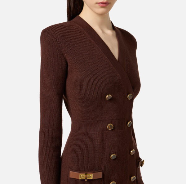 Elisabetta Franchi Mini-Strickkleid mit Schmuckverzierungen – Bild 3