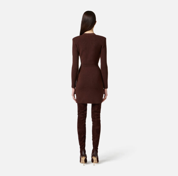 Elisabetta Franchi Mini-Strickkleid mit Schmuckverzierungen – Bild 4