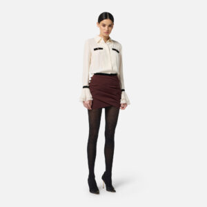 Elisabetta Franchi Hemdbluse aus Georgette mit Schmuckknöpfen