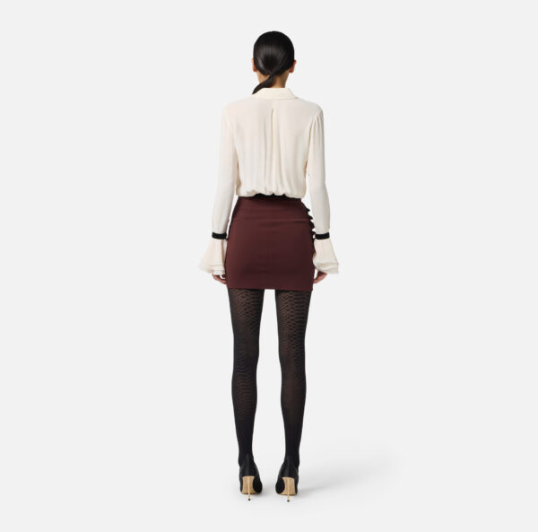 Elisabetta Franchi Hemdbluse aus Georgette mit Schmuckknöpfen – Bild 4