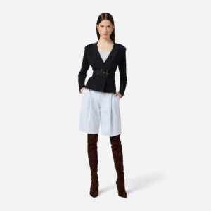Elisabetta Franchi Jacke aus Strick mit Gürtel
