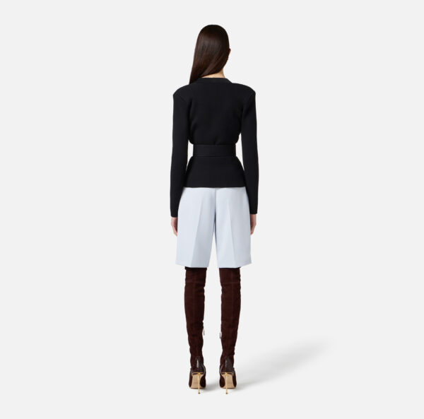 Elisabetta Franchi Jacke aus Strick mit Gürtel – Bild 4