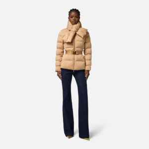 Elisabetta Franchi Steppjacke aus Jacquard-Segeltuch mit Gürtel