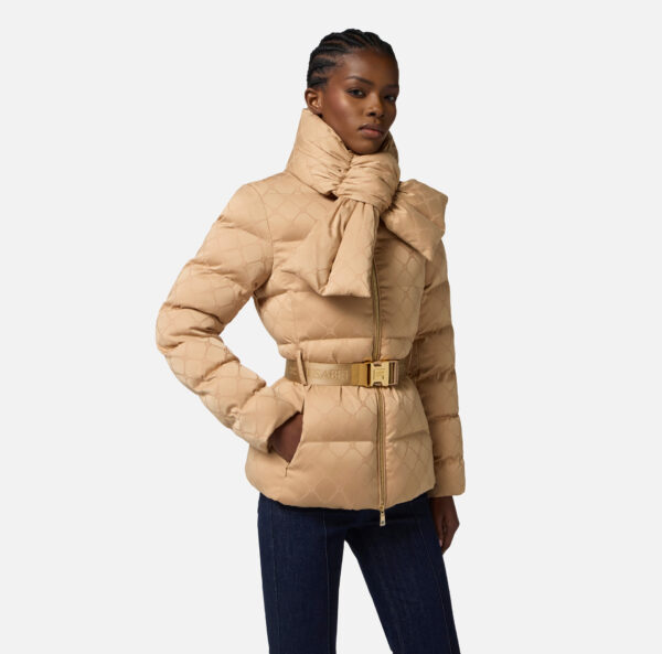 Elisabetta Franchi Steppjacke aus Jacquard-Segeltuch mit Gürtel – Bild 2