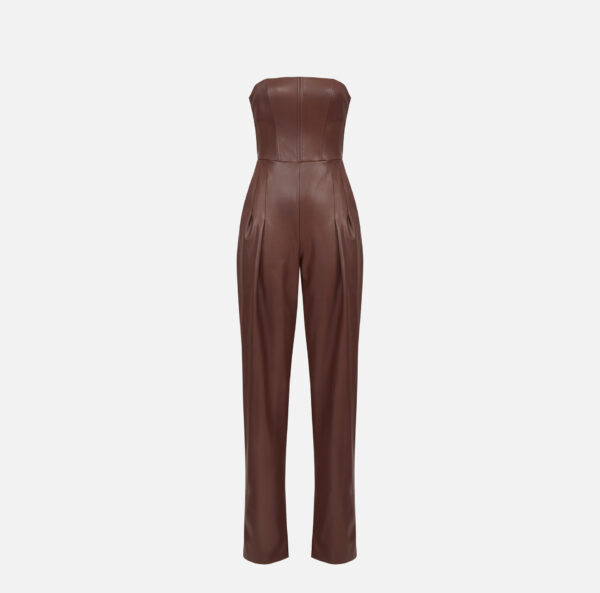 Elisabetta Franchi Jumpsuit im Bustier-Stil mit Nappa-Textur – Bild 5