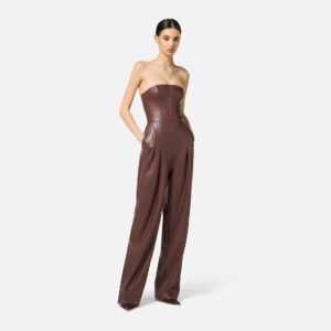 Elisabetta Franchi Jumpsuit im Bustier-Stil mit Nappa-Textur