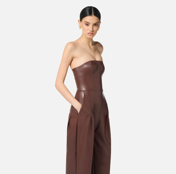 Elisabetta Franchi Jumpsuit im Bustier-Stil mit Nappa-Textur – Bild 2