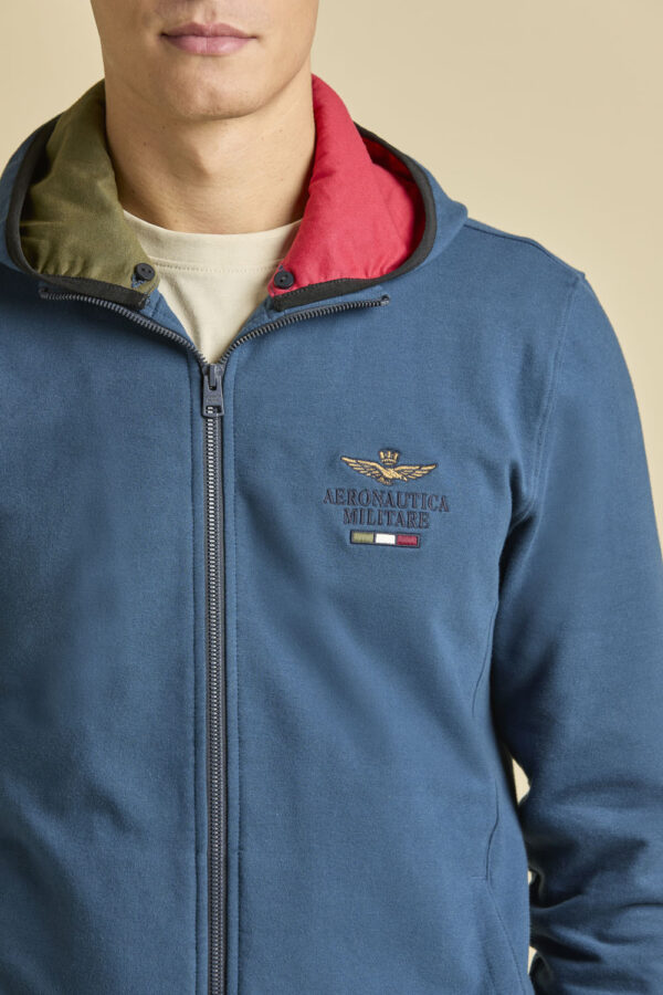 Aeronautica Militare Sweatshirt mit abnehmbarer Kapuze – Bild 3