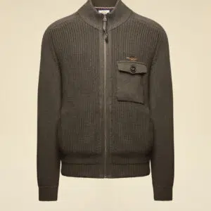 Aeronautica Militare Pullover aus Baumwolle im Fisherman's Rib-Stil 9 252MA1565UL00409 aeronauticamilitare 252ma1565ul00409 34400 fisherman s rib cotton full zip sweater 3 2