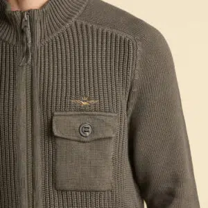 Aeronautica Militare Pullover aus Baumwolle im Fisherman's Rib-Stil 7 252MA1565UL00409 aeronauticamilitare 252ma1565ul00409 34400 fisherman s rib cotton full zip sweater 4 2