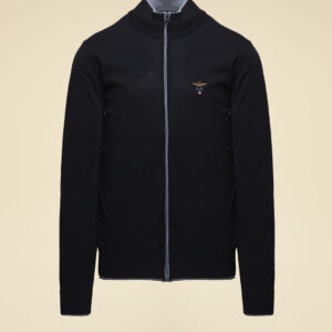 252MA1569UL00415 aeronauticamilitare 252ma1569ul00415 34300 full zip sweater in merino wool 3 4