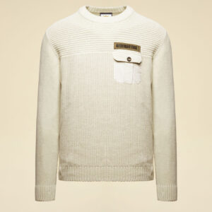 252MA1573UL00539 aeronauticamilitare 252ma1573ul00539 73104 chenille sweater with chest pocket 3 4