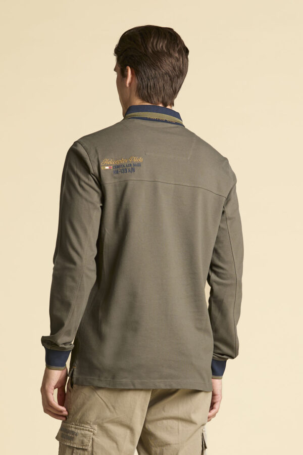 Aeronautica Militare Langärmliges Poloshirt mit Stickerei – Bild 2