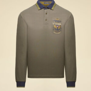 252PO1896UP00173 aeronauticamilitare 252po1896up00173 34400 long sleeved embroidered polo shirt 3 2