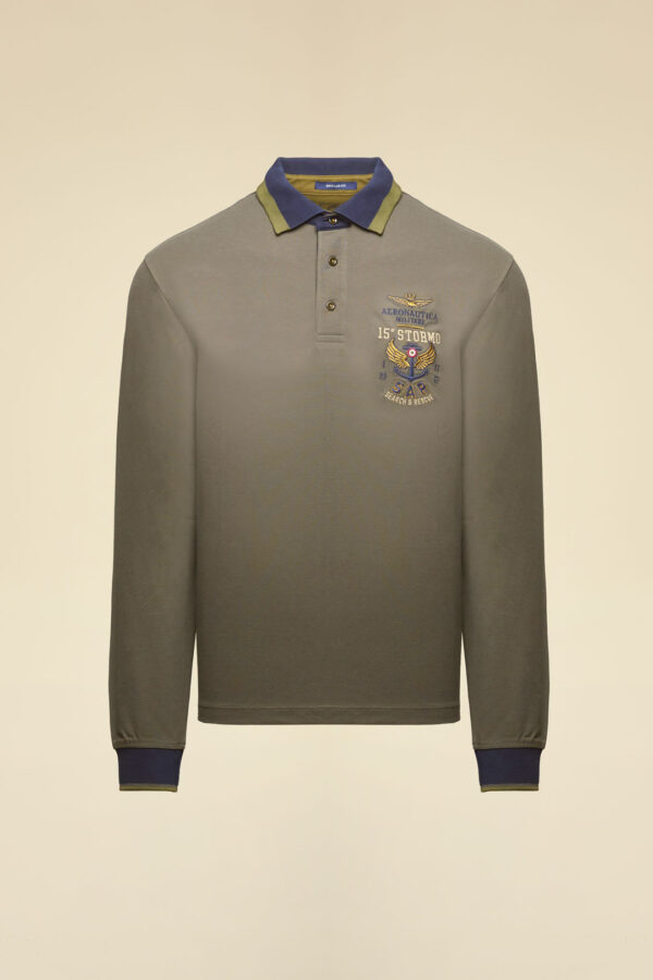 Aeronautica Militare Langärmliges Poloshirt mit Stickerei – Bild 6