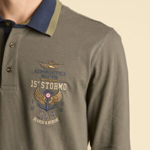 252PO1896UP00173 aeronauticamilitare 252po1896up00173 34400 long sleeved embroidered polo shirt 4 2