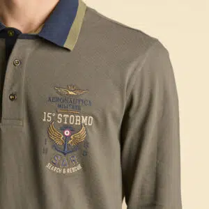 Aeronautica Militare Langärmliges Poloshirt mit Stickerei 8 252PO1896UP00173 aeronauticamilitare 252po1896up00173 34400 long sleeved embroidered polo shirt 4 2