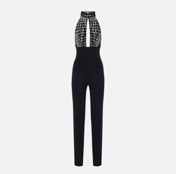 Elisabetta Franchi Jumpsuit aus Tüll und Crêpe mit Kokosnuss-Stickereien – Bild 5