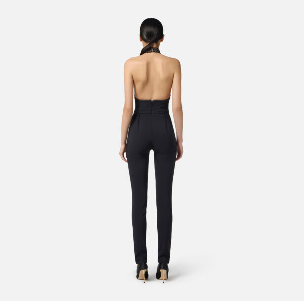 Elisabetta Franchi Jumpsuit aus Tüll und Crêpe mit Kokosnuss-Stickereien – Bild 4