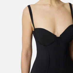 Kleid aus leichtem Crêpe mit offenkantig verarbeitetem Gewebe 5 AB91861E2_110 AB91861E2 110 3