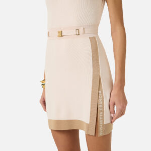 Minikleid aus Strick mit Streifen aus glänzender Viskose 8 AM02S61E2 AM02S61E2 U69 5 D