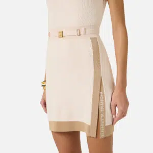 Minikleid aus Strick mit Streifen aus glänzender Viskose 8 AM02S61E2 AM02S61E2 U69 5 D