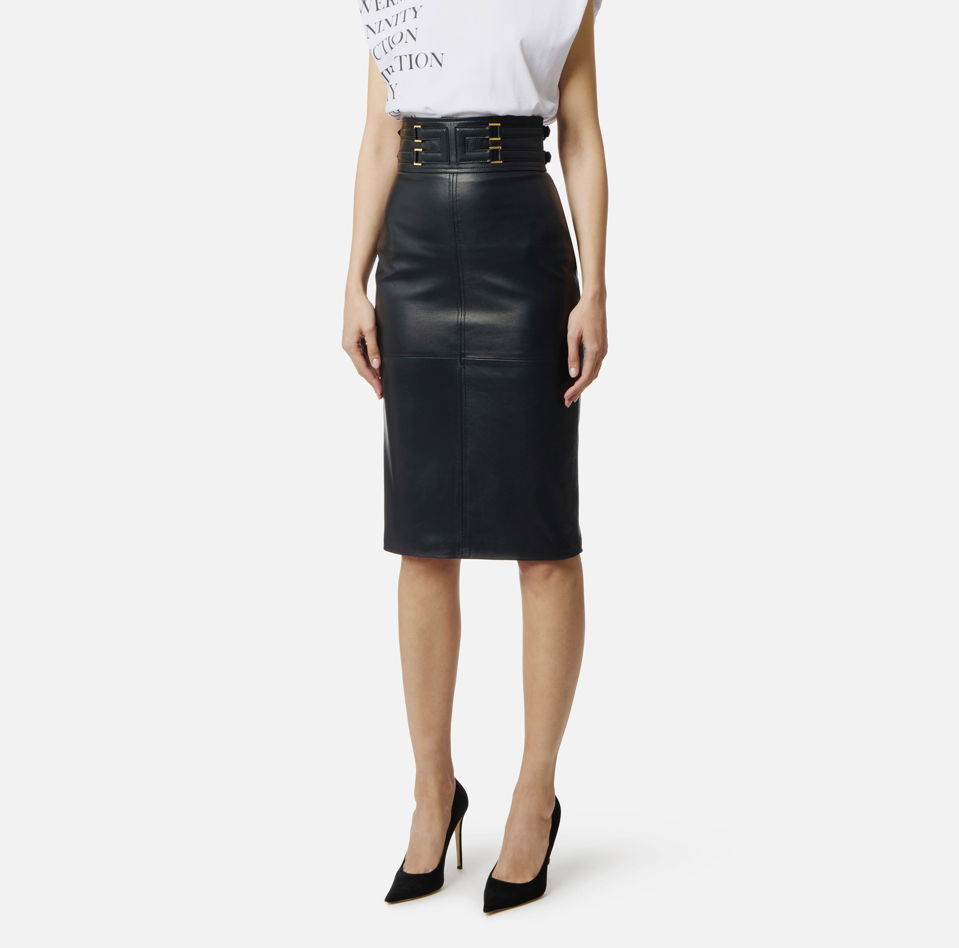 Lederrock mit Präge-Logo 1 Lederrock mit Präge-Logo