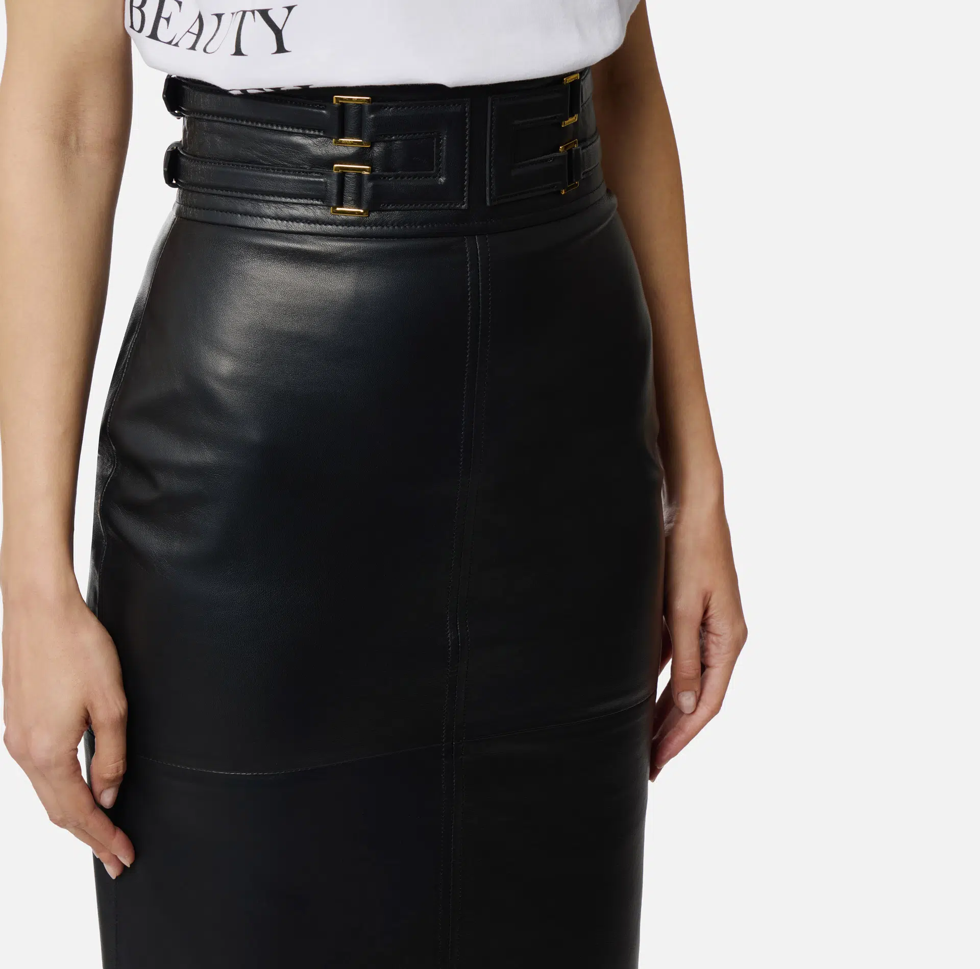 Lederrock mit Präge-Logo 2 Lederrock mit Präge-Logo – Bild 2