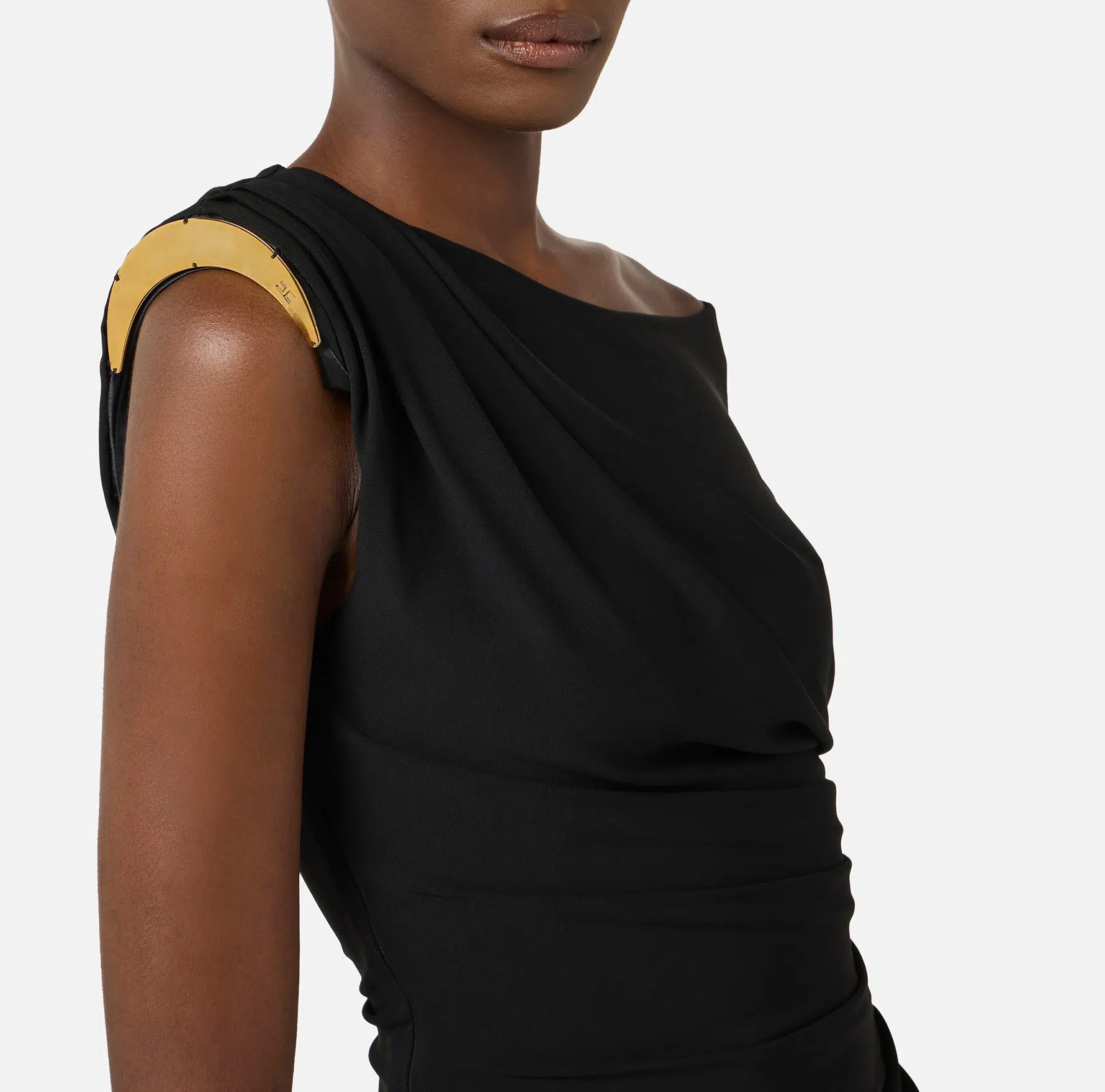 Kleid aus Crêpe-Jersey mit Schmuckträger 3 Kleid aus Crêpe-Jersey mit Schmuckträger – Bild 3