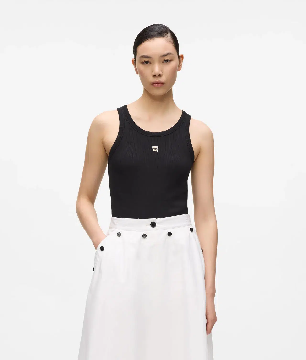 Karl Lagerfeld Ikon geripptes Tanktop 2 Karl Lagerfeld Ikon geripptes Tanktop – Bild 2