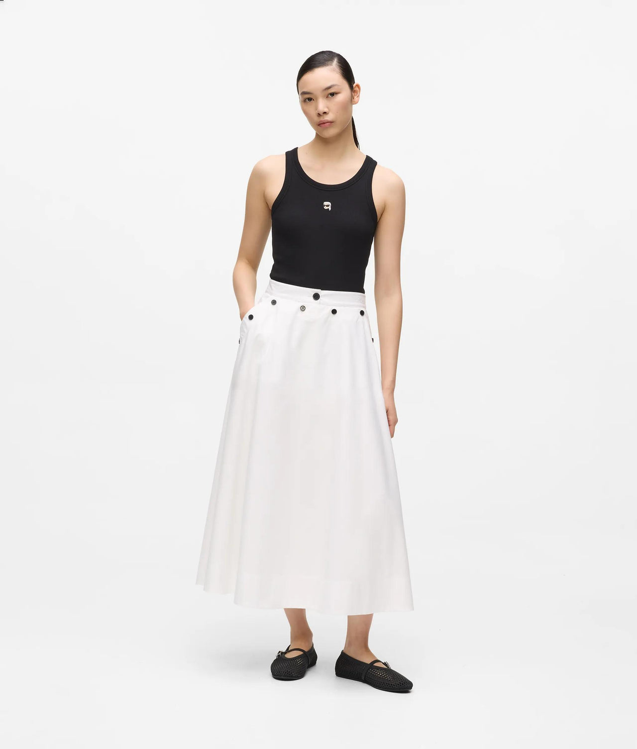 Karl Lagerfeld Ikon geripptes Tanktop 1 Karl Lagerfeld Ikon geripptes Tanktop