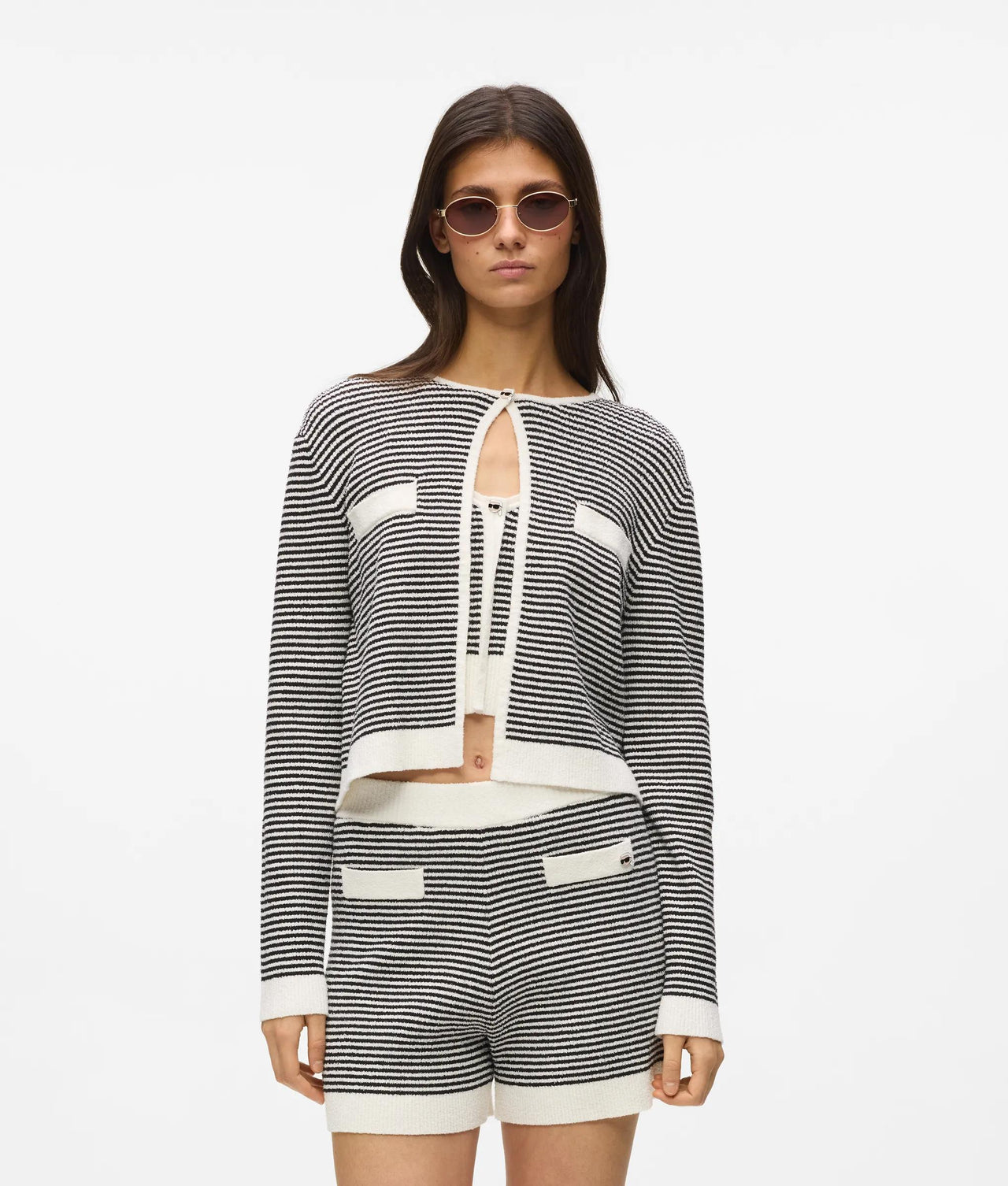 Karl Lagerfeld IKON gestreifte Strickjacke 2 Karl Lagerfeld IKON gestreifte Strickjacke – Bild 2