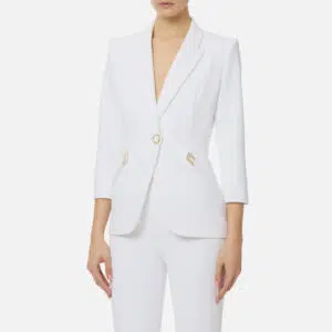 Jacke aus doppellagigem Stretch-Crêpe mit Logo-Detail