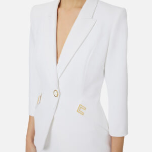 Jacke aus doppellagigem Stretch-Crêpe mit Logo-Detail 4 GI21561E2_360 GI21561E2 360 3