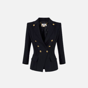 Jacke aus doppellagiger Stretch-Crêpe mit offenkantig verarbeiteten Motiven 9 GI21861E2 110 1 D