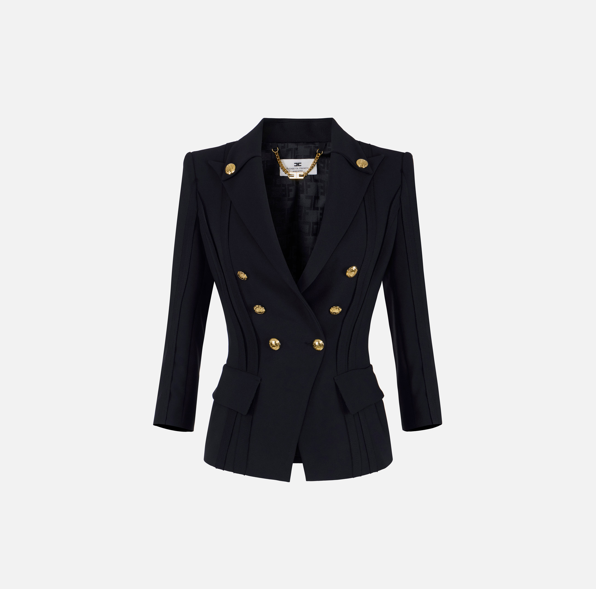 Jacke aus doppellagiger Stretch-Crêpe mit offenkantig verarbeiteten Motiven 5 Jacke aus doppellagiger Stretch-Crêpe mit offenkantig verarbeiteten Motiven – Bild 5