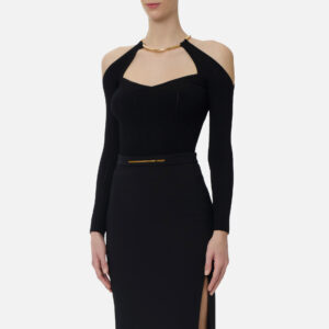 Elisabetta Franchi Stricktop mit Schmuckdetail