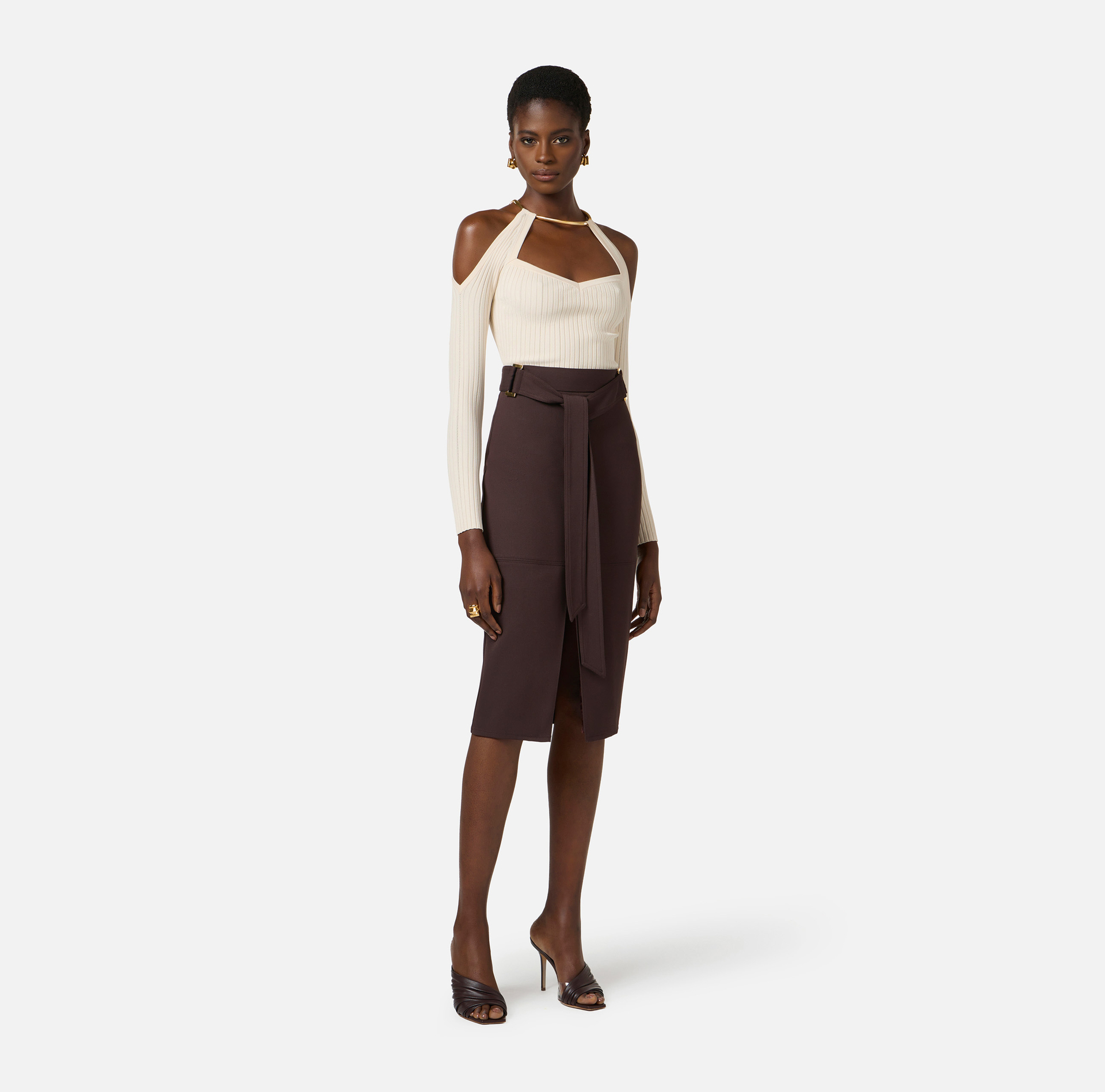 Elisabetta Franchi Stricktop mit Schmuckdetail 1 Elisabetta Franchi Stricktop mit Schmuckdetail