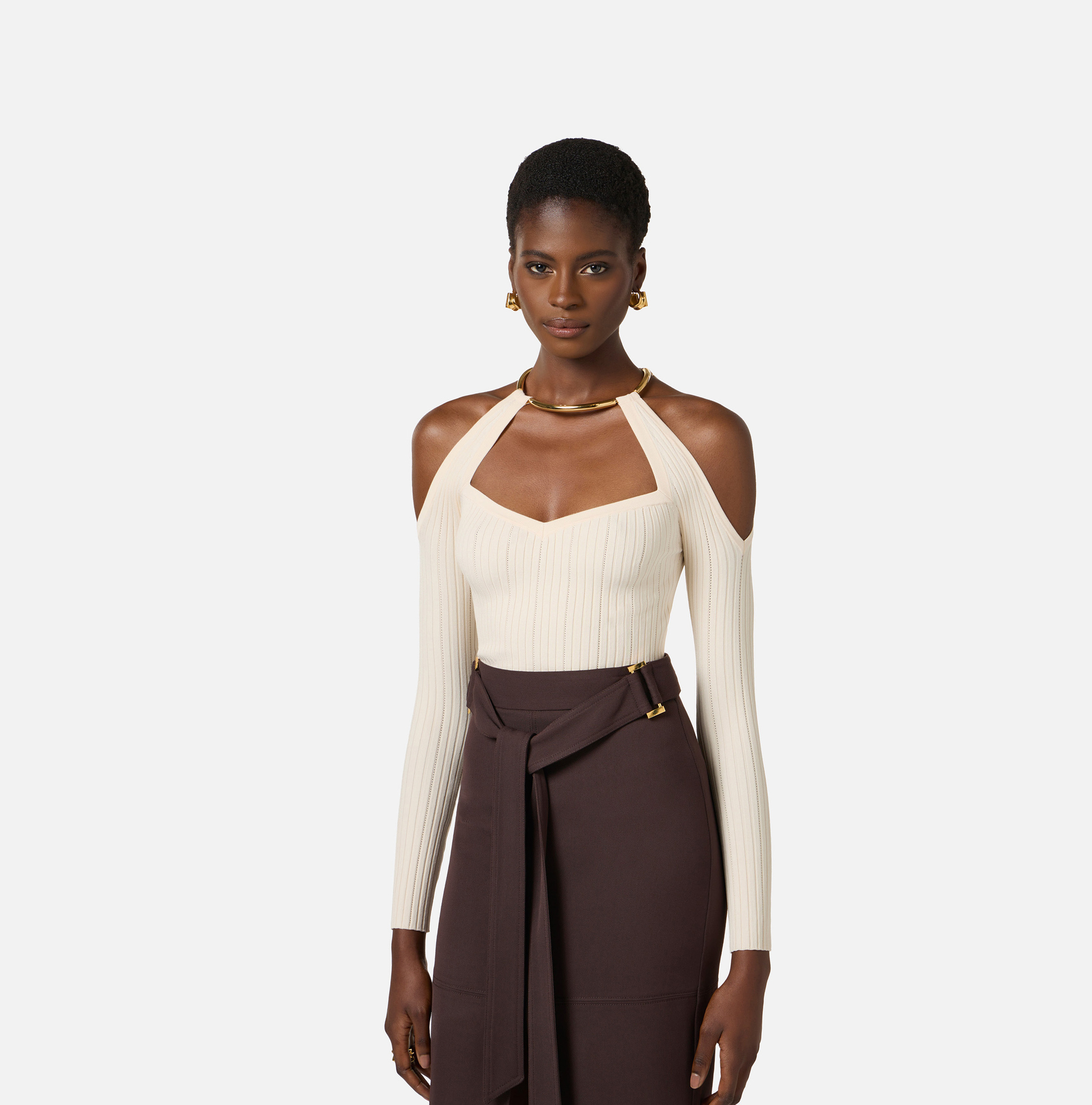 Elisabetta Franchi Stricktop mit Schmuckdetail 2 Elisabetta Franchi Stricktop mit Schmuckdetail – Bild 2