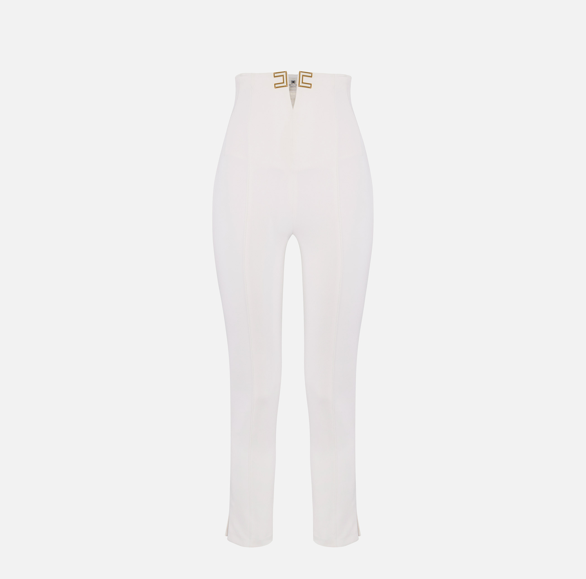 Hose aus doppellagigem Stretch-Crêpe mit Logo-Details 5 Hose aus doppellagigem Stretch-Crêpe mit Logo-Details – Bild 5